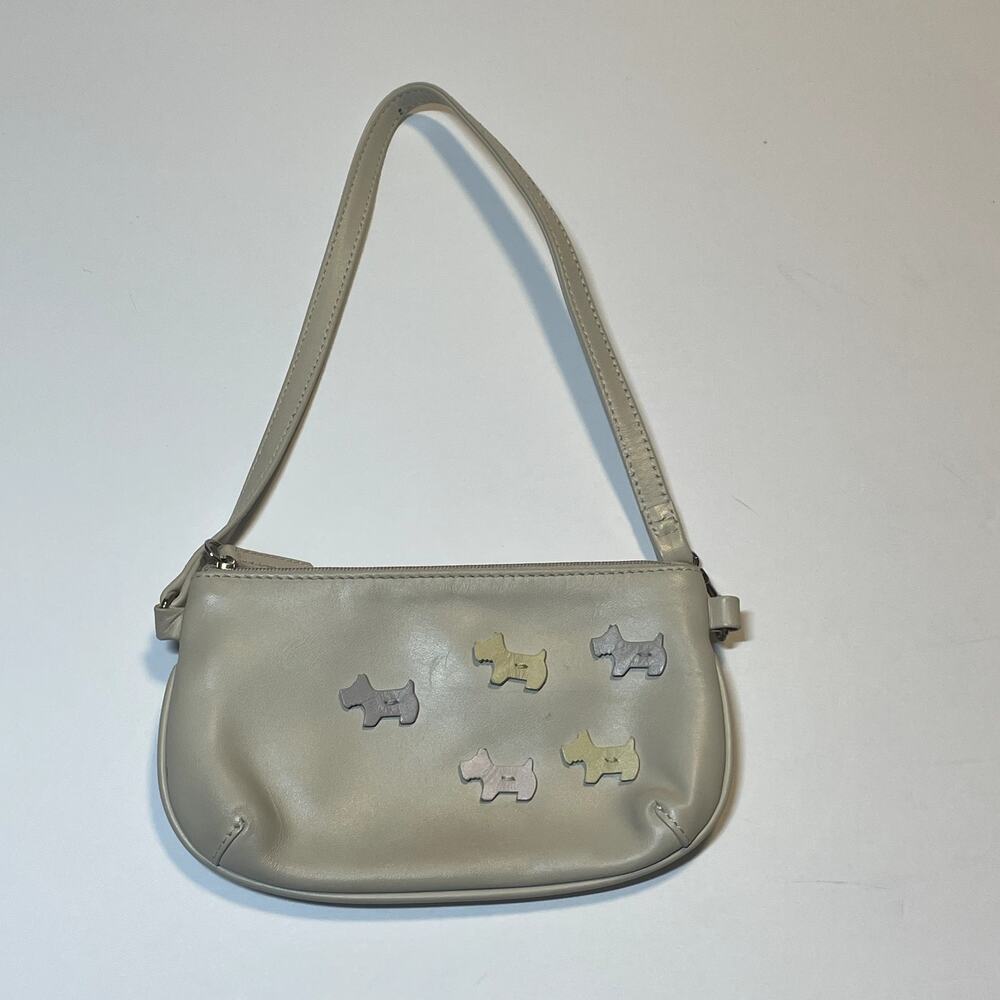 Radley London Cream Leather Wristlet Mini Bag Vintage Y2K Dog Classic - Picture 12 of 14